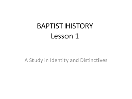 BAPTIST HISTORY - Grace Reformed Baptist Church