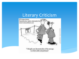 Literary Criticism - Ms. Guernsey's WebClass