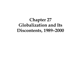 Globalization and its Discontents, 1989-2000