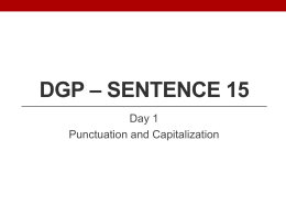 DGP – Sentence 1