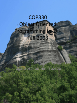 COP330 Object Oriented Programming in C++ Fall 2008