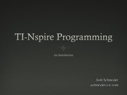 TI-Nspire Programming - techapps