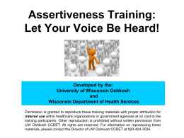 Assertiveness Training: Let Your Voice Be Heard!