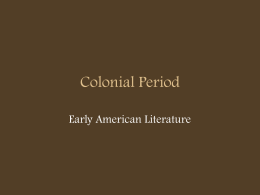 Colonial/Revolutionary Period