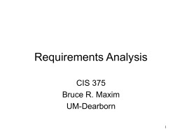 Requirements Analysis - University of Michigan