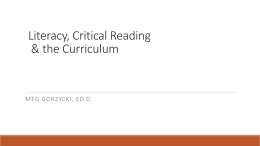 Integrating Literacy into the Curriculum