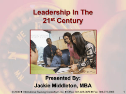 Leadership In The 21 st Century