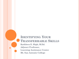 Identifying Your Transferrable Skills