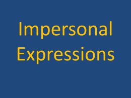 Impersonal Expressions