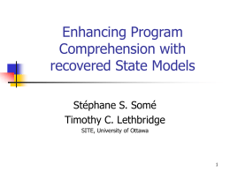 Enhancing Program Comprehension with recovered State …