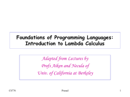 Introduction to Programming Languages and Compilers