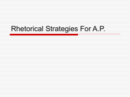 Rhetorical Strategies For A.P.