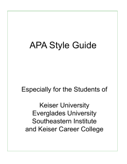 APA Style Guide and Information Evaluation Checklists