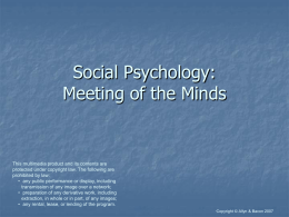 Social Psychology: Meeting of the Minds