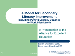 CORE Secondary Literacy Improvement