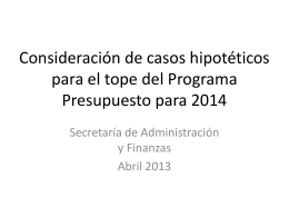 Consideration of scenarios for 2014 Program