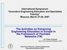 International Symposium on New Methods and Curricula …