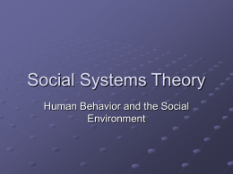 Social Systems Theory