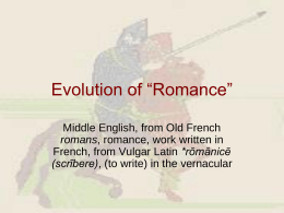 Evolution of Romance