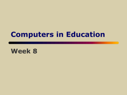 Computers in Education - Department Of Computer …
