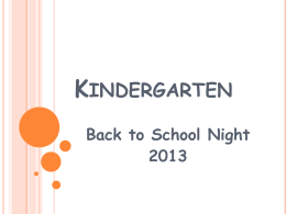 Kindergarten - Montgomery County Public Schools, …