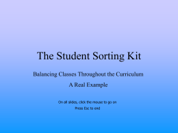 The Student Sorting Kit