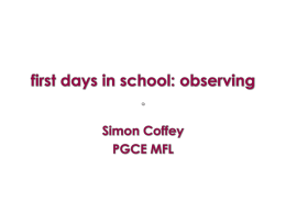 first days in school: observing