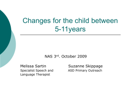 Changes for the child between 5-11