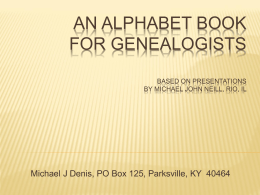 An Alphabet Book for Genealogists