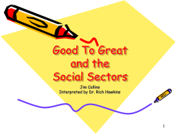 Good To Great and the Social Sectors