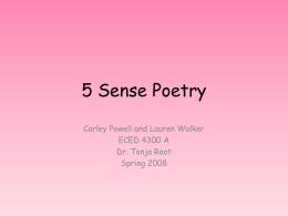 5 Sense Poetry - Valdosta State University