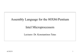 Assembly Language for the 80X86/Pentium Intel …