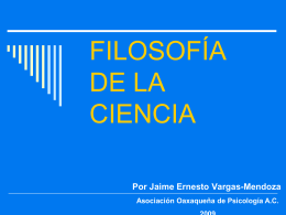 FILOSOFÍA DE LA CIENCIA