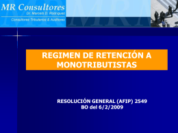 Regimen de Retencion - Monotributistas