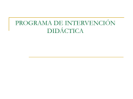 programa de intervención didáctica