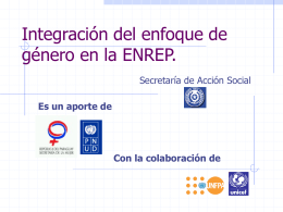 Integración del enfoque de género en la ENREP