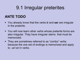 9.1 Irregular preterites