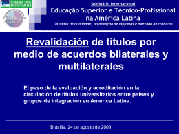 Educação Superior e Técnico-Profissional na América Latina