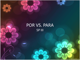 POR VS. PARA
