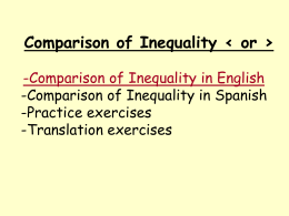 Comparison of Inequality in Spanish