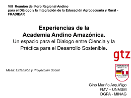 Experiencias de la Academia Andino Amazónica. Un espacio para