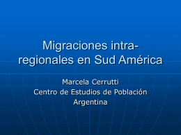 Migraciones intra-regionales en Sud América