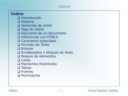 Transparencias Lenguaje xhtml para la edición de páginas web