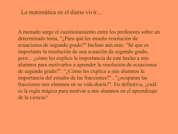 La matemática en el diario vivir