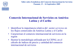 Taller sobre Estadísticas del Comercio Internacional de Servicios