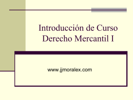 Introducción al Derecho Mercantil