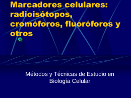 Marcadores celulares: radioisótopos, cromóforos, fluoróforos y otros
