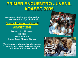 PRIMER ENCUENTRO JUVENIL ADASEC 2009