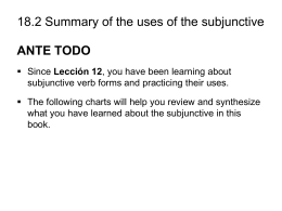 18.2 Summary of the uses of the subjunctive
