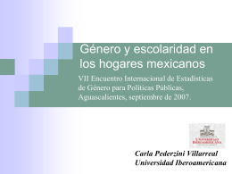 Género y escolaridad en los hogares mexicanos